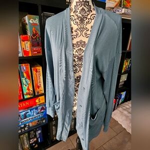 Elegant Blue Women's Cardigan